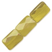 Rectangles facettés 14x10 mm Lime x4