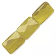 Rectangles facettés 14x10 mm Lime x4