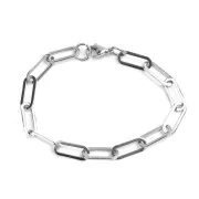 Bracelet maille rectangle 19 cm - Acier inoxydable x1