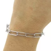 Bracelet maille rectangle 19 cm - Acier inoxydable x1