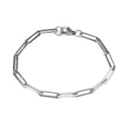 Bracelet maille rectangle 18 cm - Acier inoxydable x1