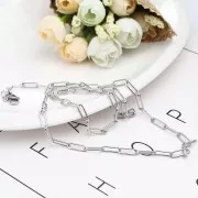 Sautoir de 60 cm maille rectangle 4 mm - Acier inoxydable 304 x 1