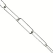 Sautoir de 70 cm maille rectangle 6 mm - Acier inoxydable x 1