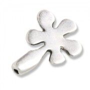 Embout fleur pour cordon 1 mm Placage Argent fin vieilli x1|raw }}