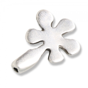 Embout fleur pour cordon 1 mm Placage Argent fin vieilli x1
