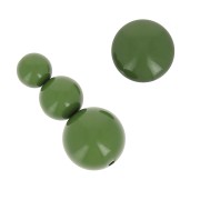Assortiment de 26 perles rondes 8-10-14 mm et 2 cabochons en résine opaque - Olive|raw }}