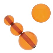 Assortiment de 26 perles rondes 8-10-14 mm et 2 cabochons en résine - Ambre|raw }}