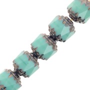 Facettes Antiques 8 mm Green Turquoise Dark Bronze x10