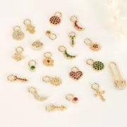 Breloque croix avec oxyde de Zirconium 12x6 mm - Crystal - Plaqué Or 3 microns x1