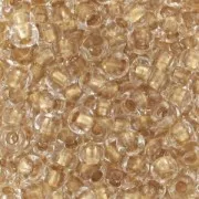 Perles rocailles Preciosa  9/0 2.5 mm - Crystal Gold Bronze Lined x20g