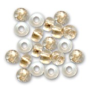 Perles rocailles Preciosa 11/0 2 mm - Crystal Gold Bronze Lined x20g