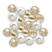 Perles rocailles Preciosa 11/0 2 mm - Crystal Gold Bronze Lined x20g