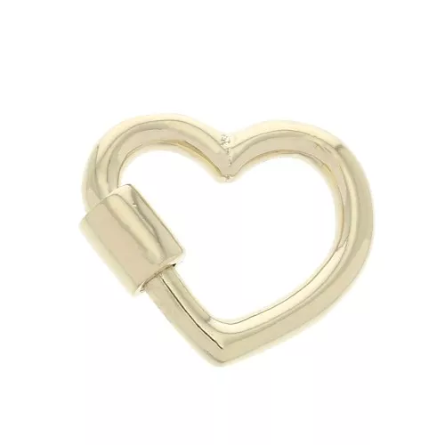 Fermoir Coeur à visser 16.5x18 mm - Plaqué Or 3 microns x1