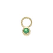 Mini breloque ronde avec oxyde de Zirconium 4 mm - Vert - Plaqué Or 3 microns x1|raw }}