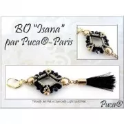 Perles en verre Télos® par Puca® 4x12 mm - Metallic Mat Old Silver Spotted x10g