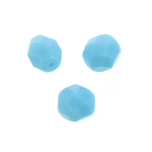 Lot De 30 Perles Bohème Facettées Turquoise 6mm - Preciosa - Fabrication France - Neuf