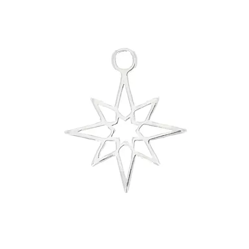 Breloque étoile du nord ajourée 12x10 mm en Argent 925 x1