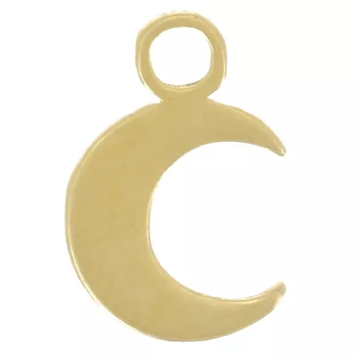 Mini breloque lune 8x5 mm - Argent 925 Doré x1