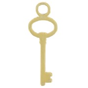 Mini breloque clé 12x4 mm en Argent 925 Doré x1|raw }}