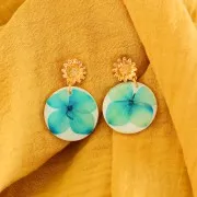 Assortiment fleurs séchées & pressées sur planche pour la création DIY - Rouge x1