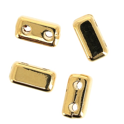 Perle en zamac Half Tila Beads 6x3 mm - Doré à l'or fin x4