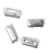 Perle en zamac Half Tila Beads 6x3 mm - Placage Argent fin vieilli x4