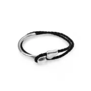 Intercalaire demi-bracelet 80 mm pour cordon 3 mm - Placage Argent fin vieilli x1