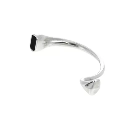 Intercalaire demi-bracelet 95 mm pour cordon - Placage Argent fin vieilli x1