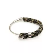 Intercalaire demi-bracelet 95 mm pour cordon - Placage Argent fin vieilli x1