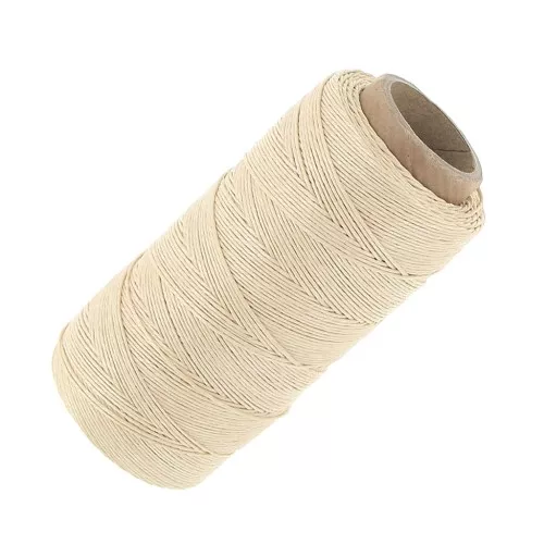 Fil de lin ciré pour bijoux micro macramé 0.7 mm couleur Crème n°16 x100g