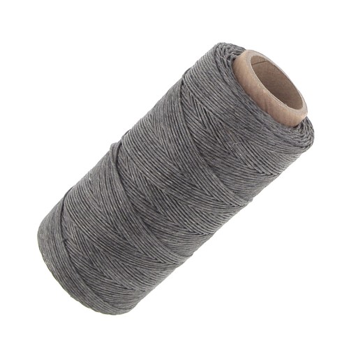Fil de lin ciré pour bijoux micro macramé 0.7 mm couleur Gris n°3 x100g