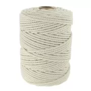 Bobine de cordon en coton pour macramé 3 mm - Ecru x100m