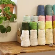 Bobine de cordon en coton pour macramé Cotton Suprême 3XL peigné - Ecru x75m