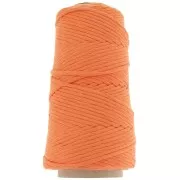 Bobine de cordon en coton pour macramé Cotton Suprême 3XL peigné - Orange x75m