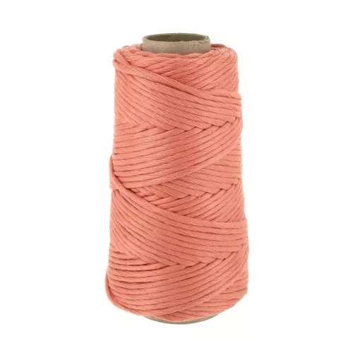 Bobine de cordon en coton pour macramé Cotton Suprême 3XL peigné - Saumon x75m