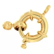 Fermoir Bouée pour bracelet ou collier 13 mm - Doré à l'or fin x1