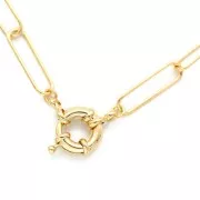 Fermoir Bouée pour bracelet ou collier 13 mm - Doré à l'or fin x1