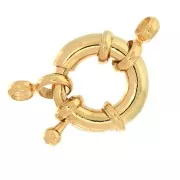Fermoir Bouée pour bracelet ou collier 15 mm - Doré à l'or fin x1