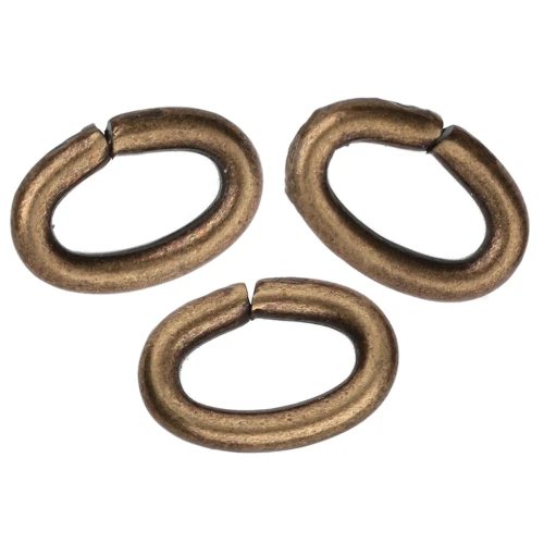 Anneaux ouverts ovales 6x4x1 mm - bronze x50