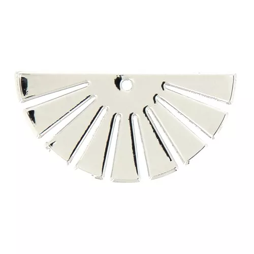 Pendentif éventail - demi soleil 12x25 mm - Argenté x1