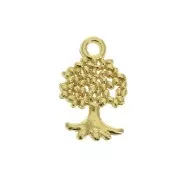 Breloque arbre de vie 13x8 mm - Doré à l'or fin x1