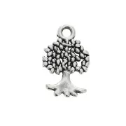 Breloque arbre de vie 13x8 mm - Placage Argent fin vieilli x1