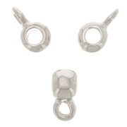 Boules métal attache breloques 6x4 mm Rhodié x6|raw }}