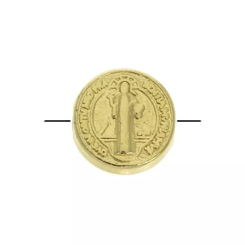Perle ronde 9 mm - Symbole religieux - Doré à l'or fin x1