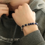 Perle rondelle striée 7 mm - Placage Argent fin vieilli x1