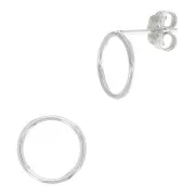 Boucles d'oreilles cercle évidé 10 mm en Argent 925 x2