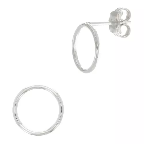Boucles d'oreilles cercle évidé 10 mm en Argent 925 x2