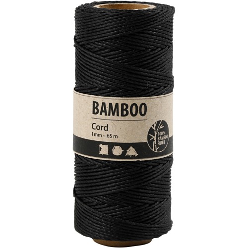 Bobine de 65 mètres de fil de bambou 1 mm - Noir
