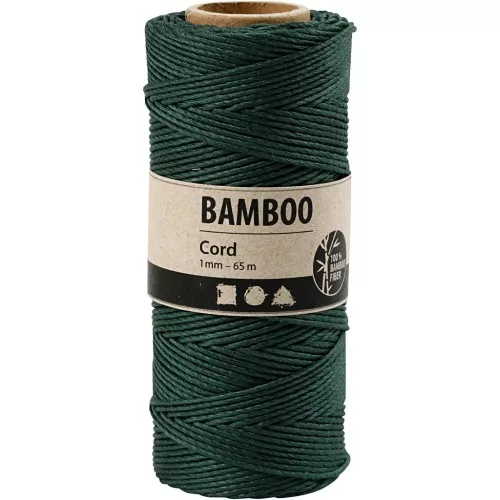 Bobine de 65 mètres de fil de bambou 1 mm - Vert sapin