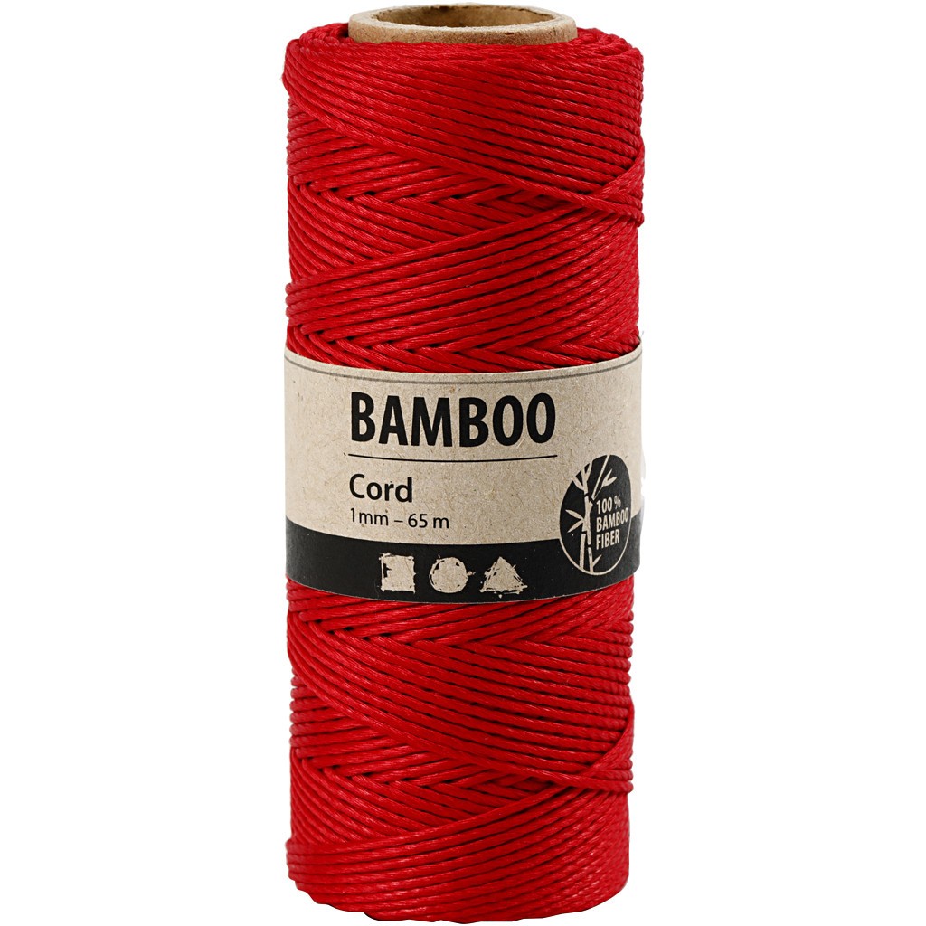 Bobine De 65 Metres De Fil De Bambou 1 Mm Rouge Perles Co